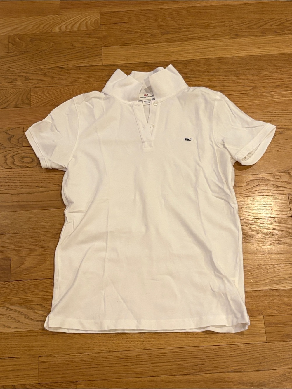 Vineyard Vines White Short Sleeve Polo with Navy Whale